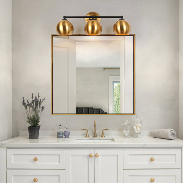 Corrigan Studio® LateefahA 3 Light Dimmable Modern Black Gold Globe